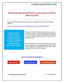 The Europe Disc Brake Market is expected to reach $3.7 billion by 201