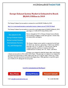 Europe Exhaust System Market is Estimated to Reach $8,069.5 Billion i