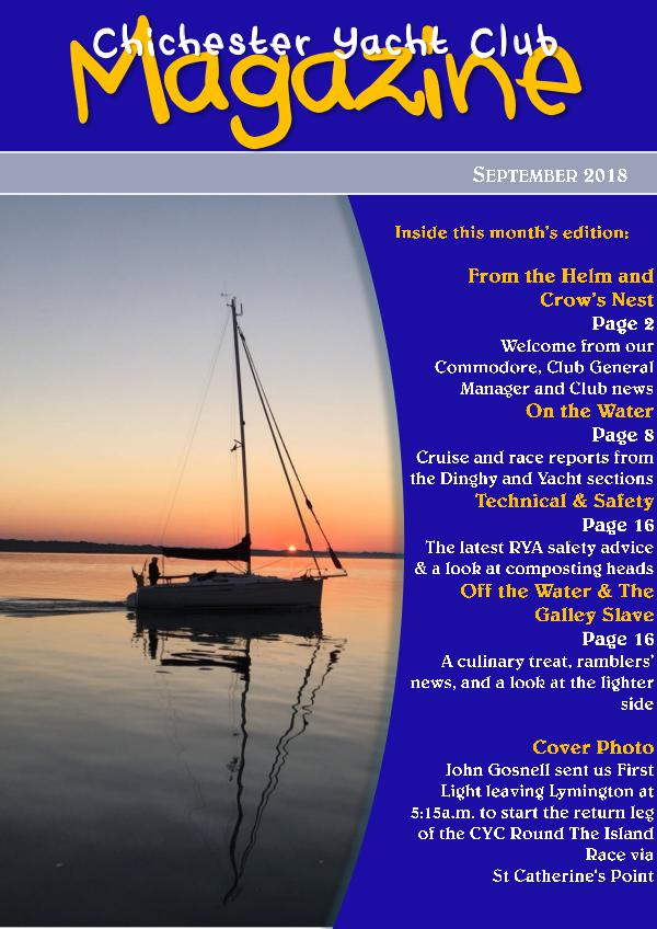 Chichester Yacht Club Magazine September 2018