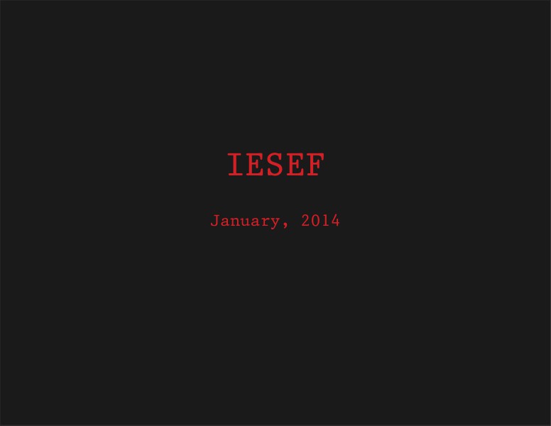 IESEF Zines January 2014