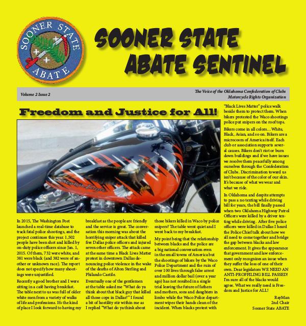 SOONER STATE ABATE SENTINEL VOLUME 2 ISSUE 2