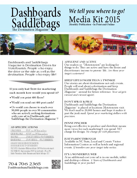 Dashboards and Saddlebags Magazine Media Kit 2015
