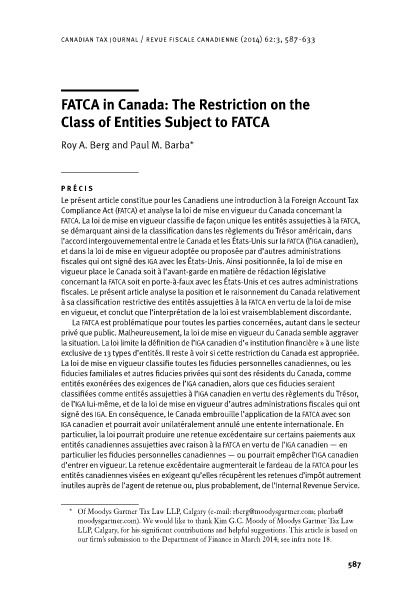 FATCA at Moodys Gartner Tax Law 1