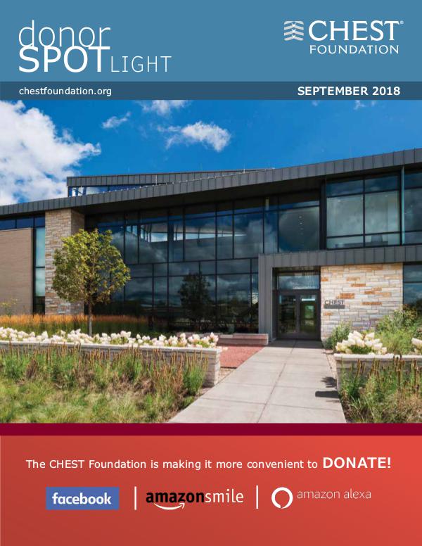 CHEST Foundation Donor Spotlight September 2018