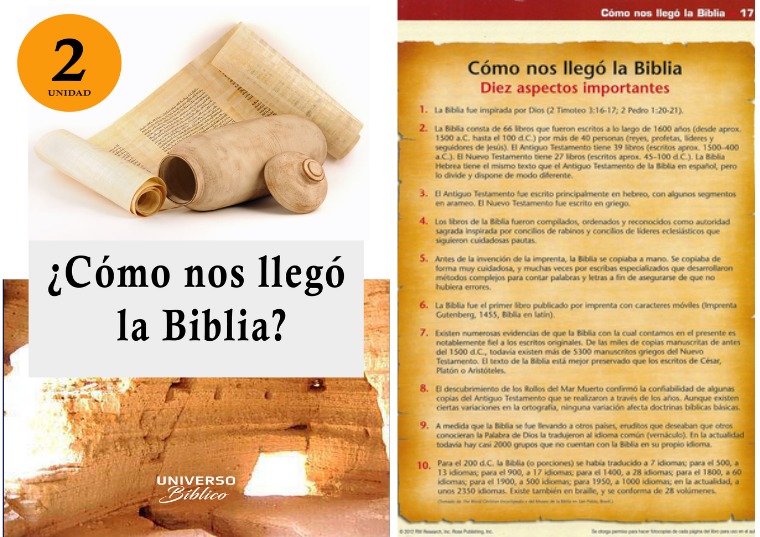 Universo Bíblico Magazin ¿Cómo nos llegó la Biblia? Unidad 2