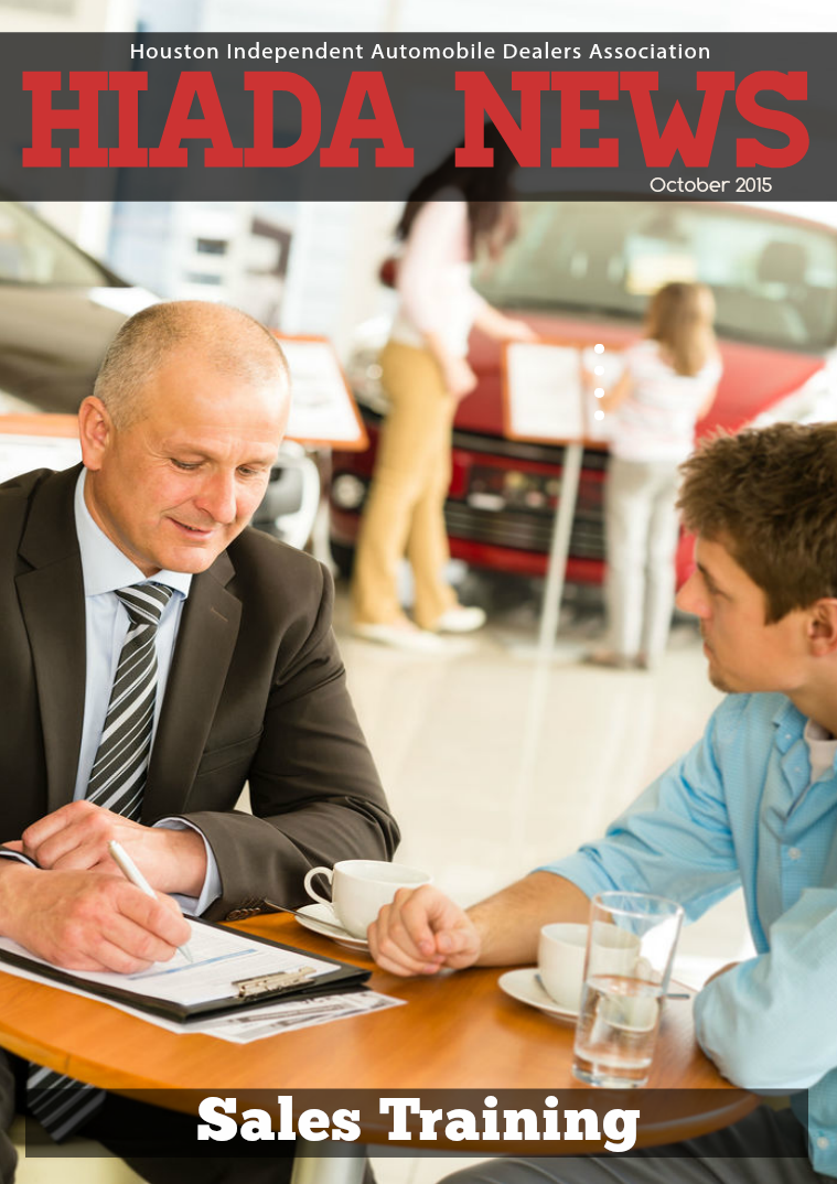 Houston Independent Automobile Dealers Association October 2015 Issue: Sales Training