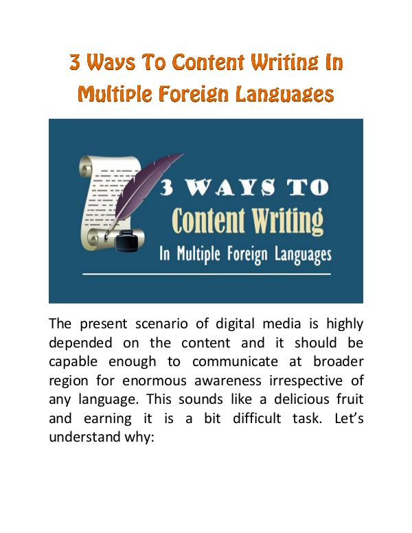 3 Ways to Content Writing In Multiple Foreign Languages 3 Ways To Content Writing In Multiple Foreign Lang