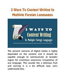 3 Ways to Content Writing In Multiple Foreign Languages