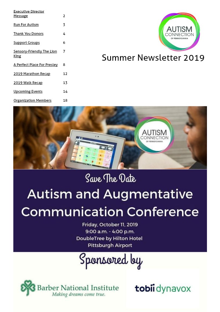 Autism Connection of PA Newsletter Summer 2019
