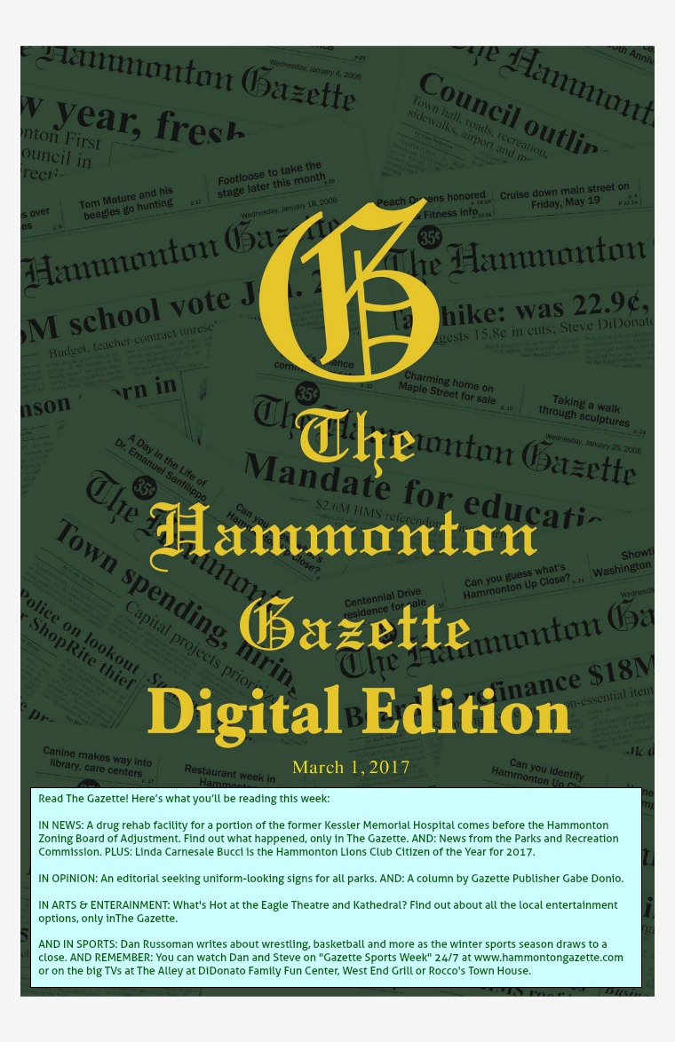 The Hammonton Gazette 03/01/17 Edition