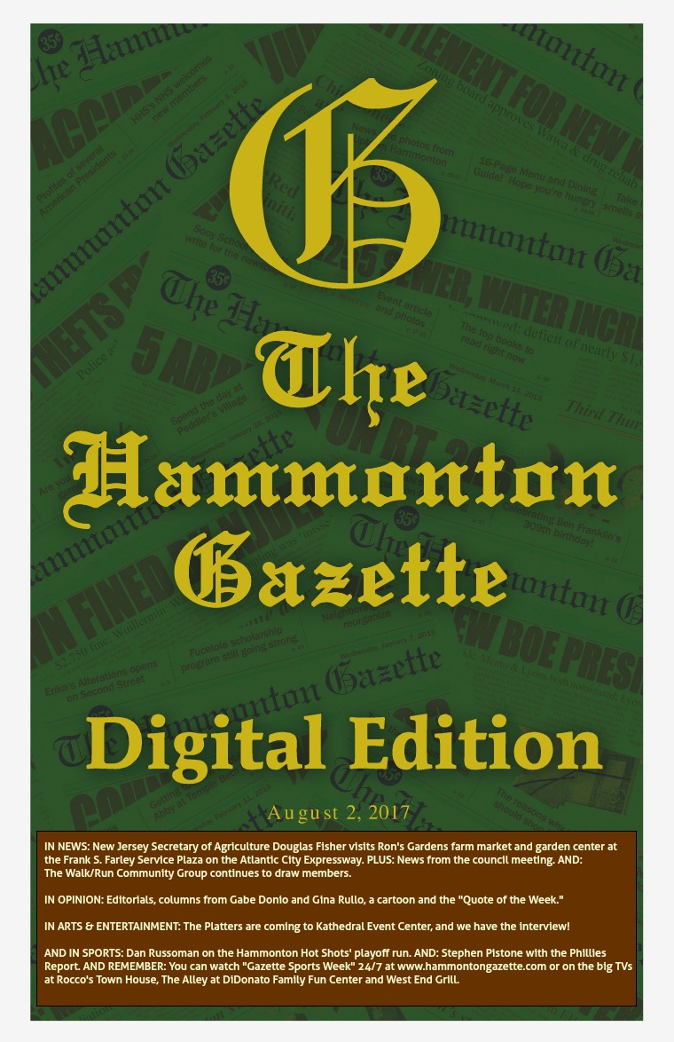 The Hammonton Gazette 08/02/17 Edition