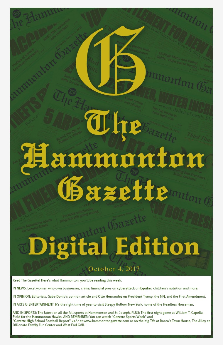The Hammonton Gazette 10/04/17 Edition