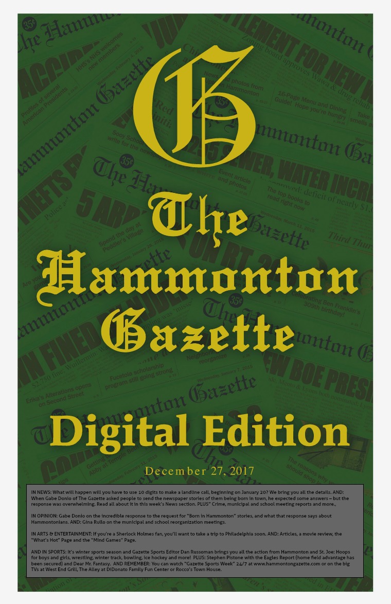 The Hammonton Gazette 12/27/17 Edition