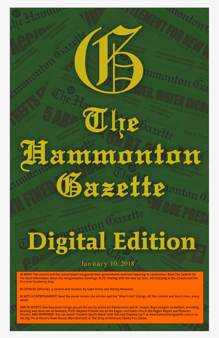 The Hammonton Gazette 01/10/18 Edition