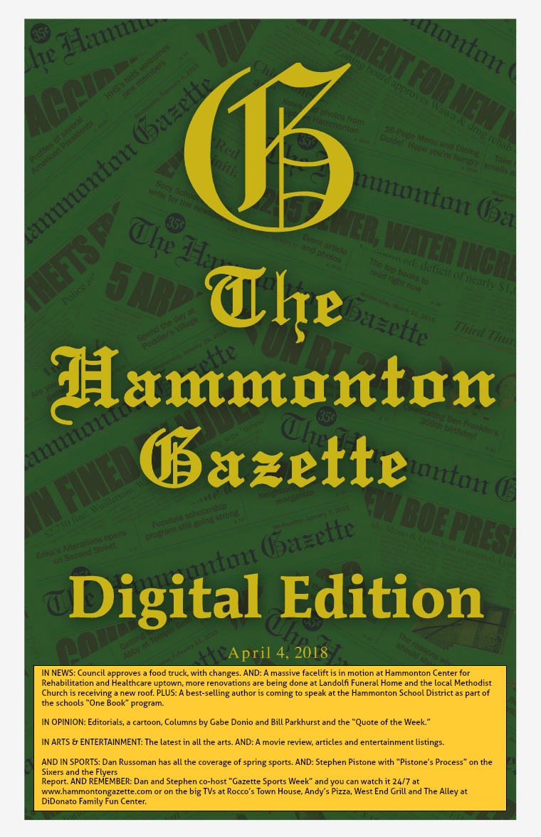 The Hammonton Gazette 04/04/18 Edition