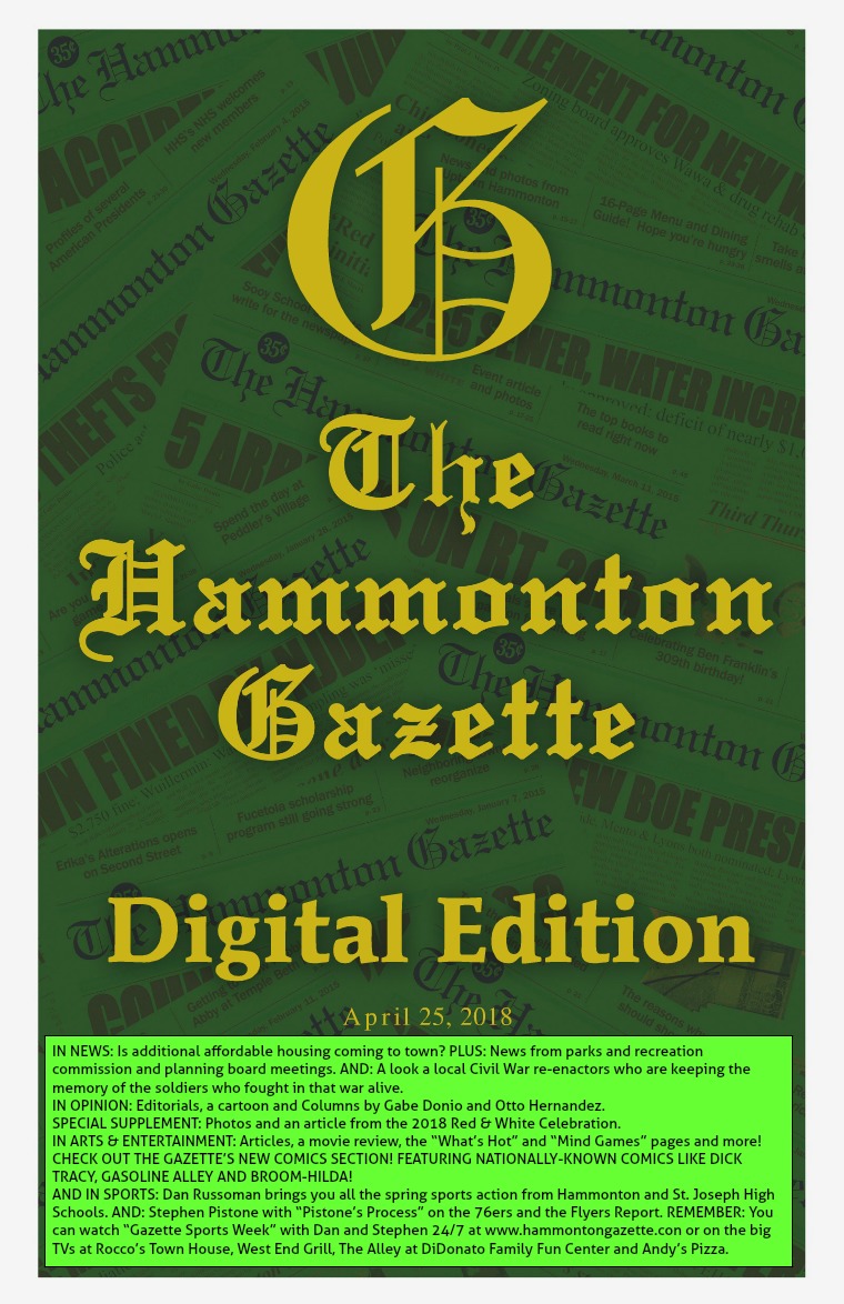 The Hammonton Gazette 04/25/18 Edition
