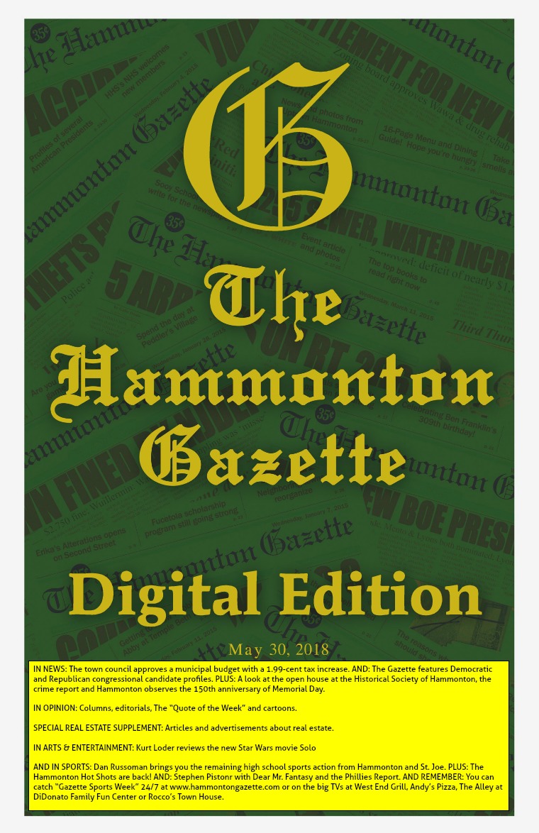 The Hammonton Gazette 05/30/18 Edition