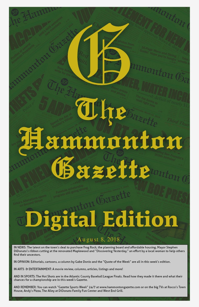 The Hammonton Gazette 08/08/18 Edition