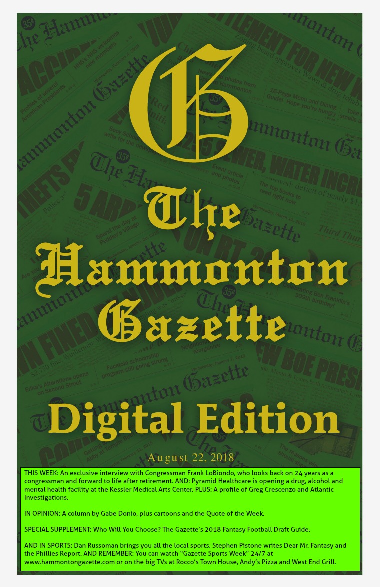 The Hammonton Gazette 08/22/18 Edition