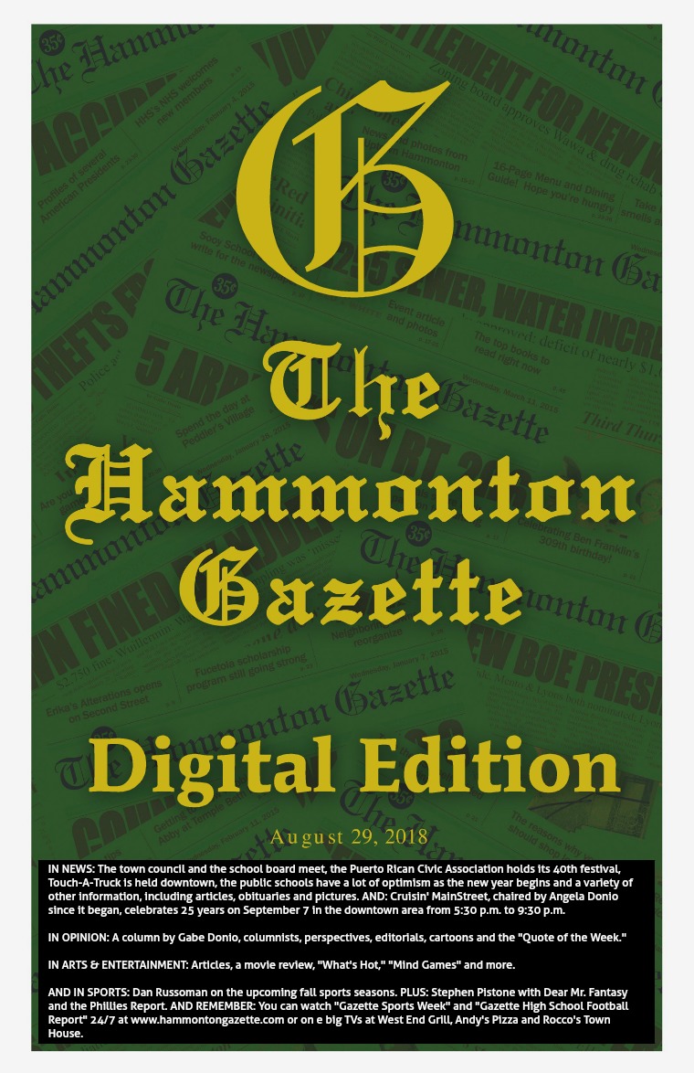 The Hammonton Gazette 08/29/18 Edition