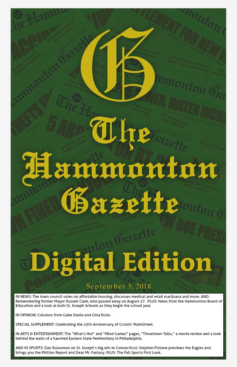 The Hammonton Gazette 09/05/18 Edition