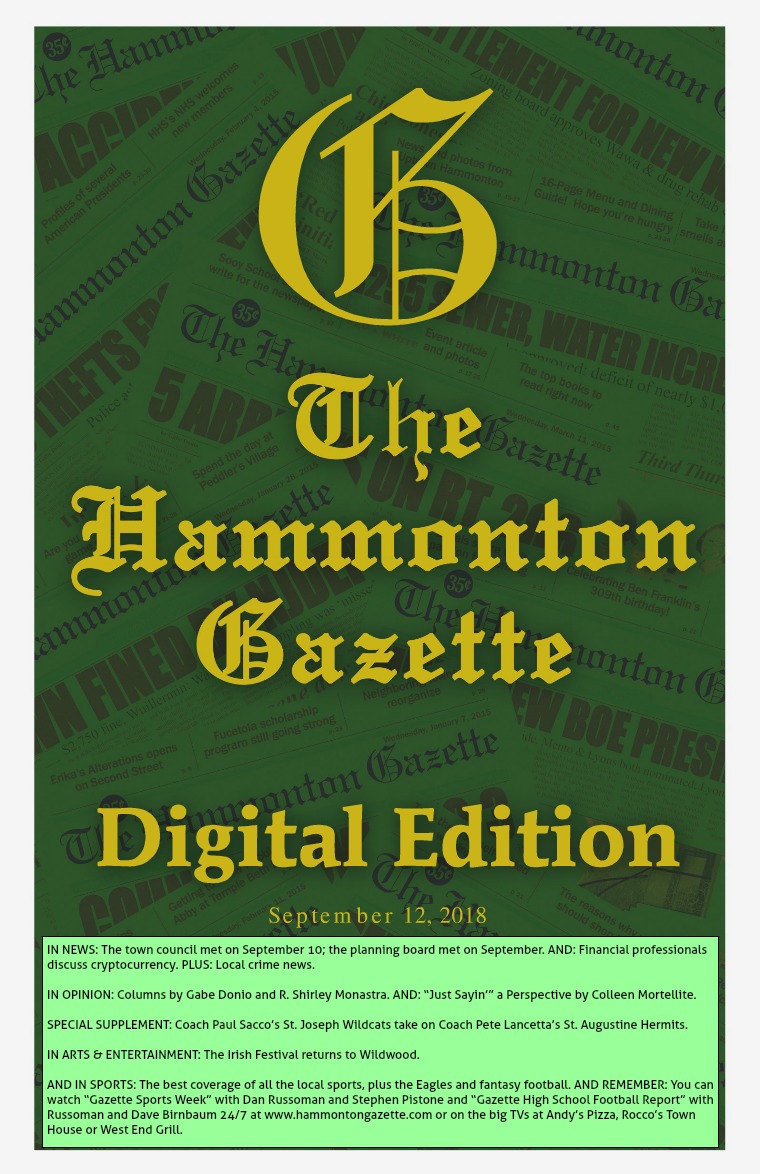 The Hammonton Gazette 09/12/18 Edition
