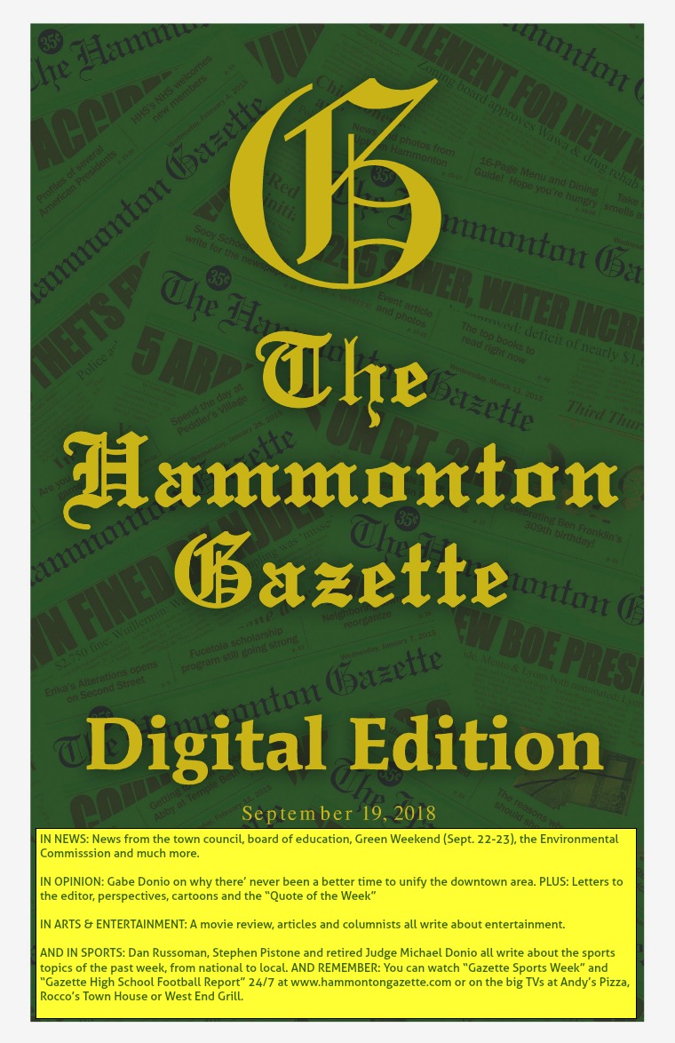 The Hammonton Gazette 09/19/18 Edition