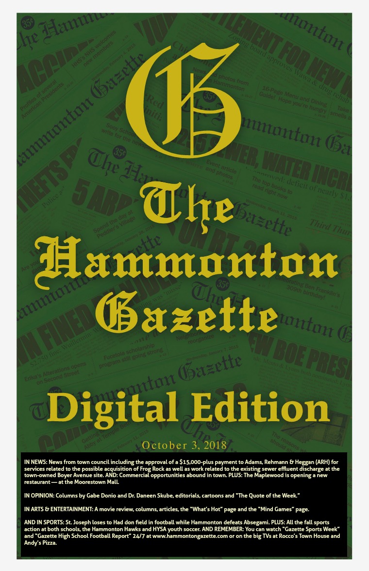 The Hammonton Gazette 10/03/18 Edition