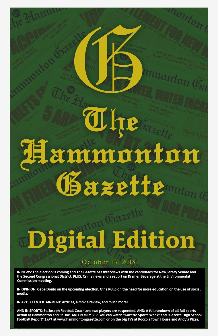 The Hammonton Gazette 10/17/18 Edition