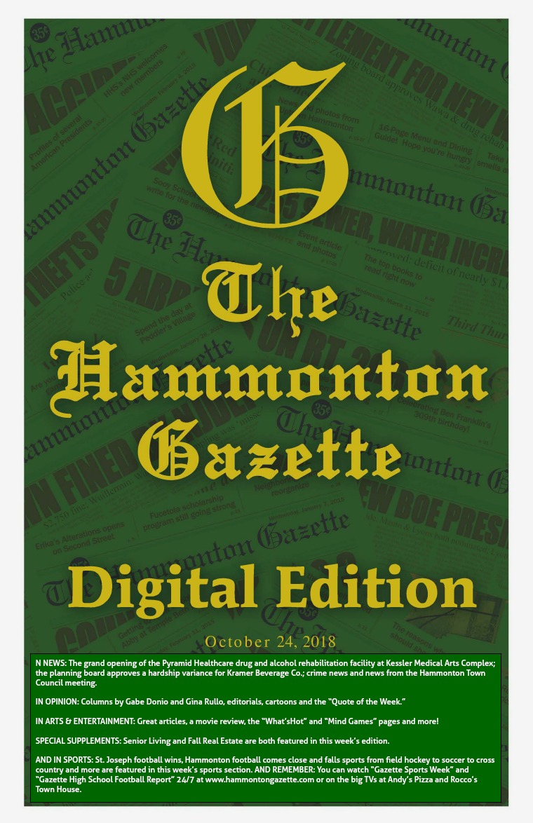 The Hammonton Gazette 10/24/18 Edition