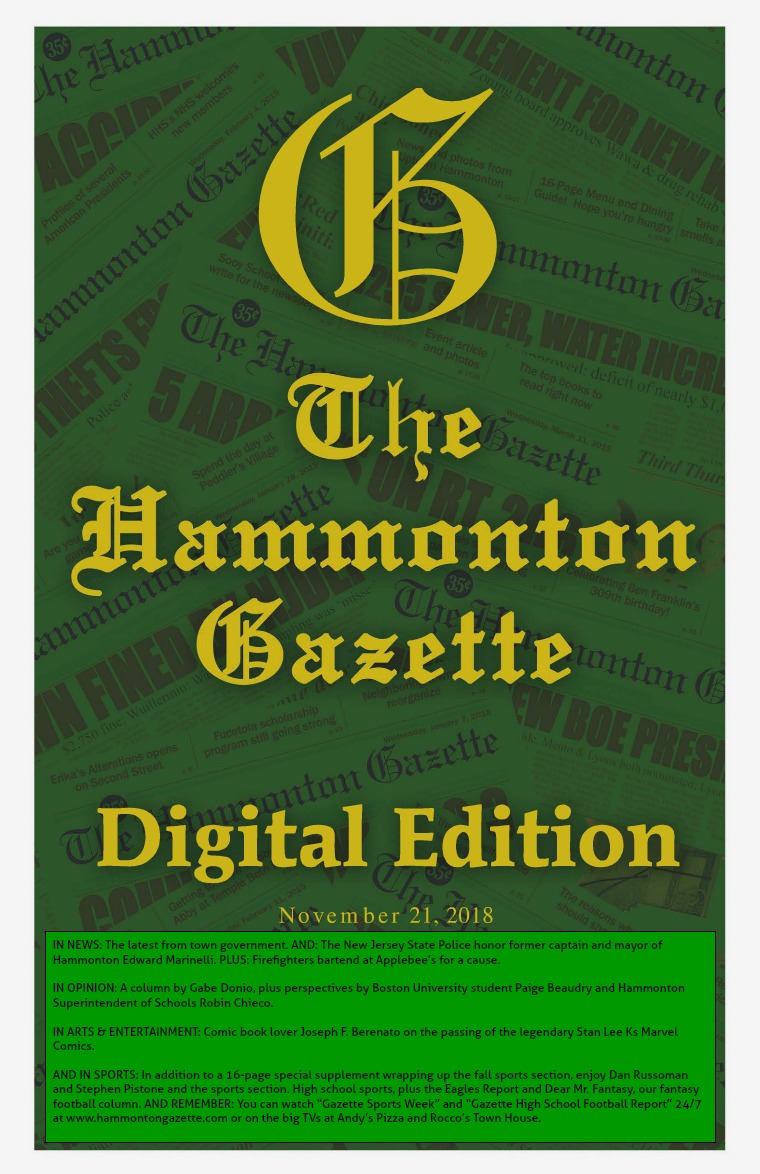 The Hammonton Gazette 11/21/18 Edition