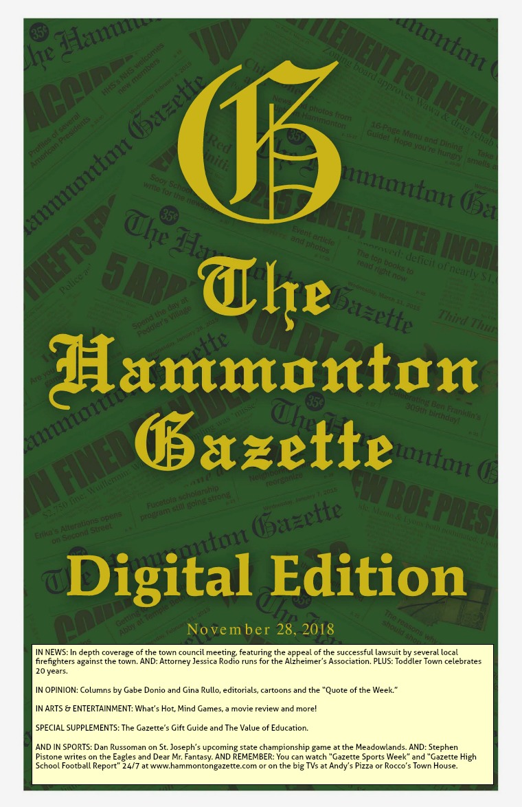 The Hammonton Gazette 11/28/18 Edition