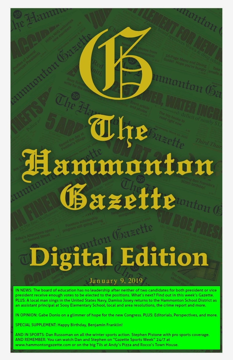 The Hammonton Gazette 01/09/19 Edition