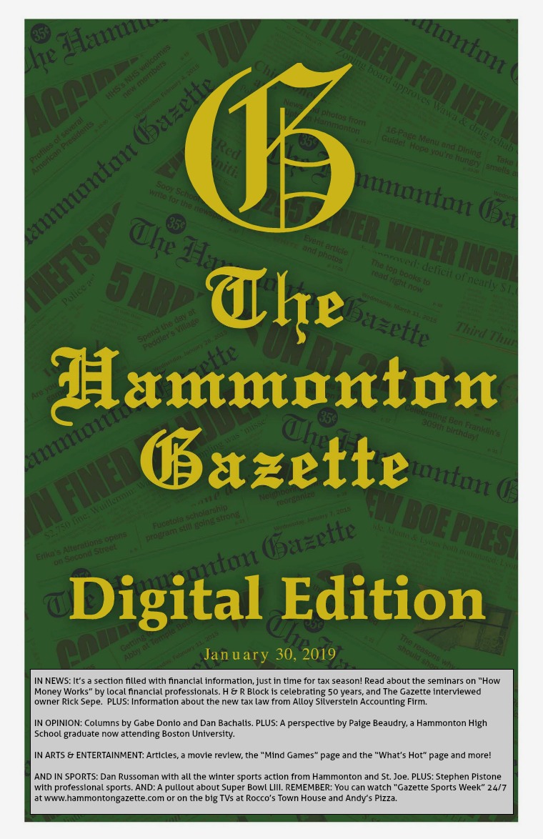 The Hammonton Gazette 01/30/19 Edition