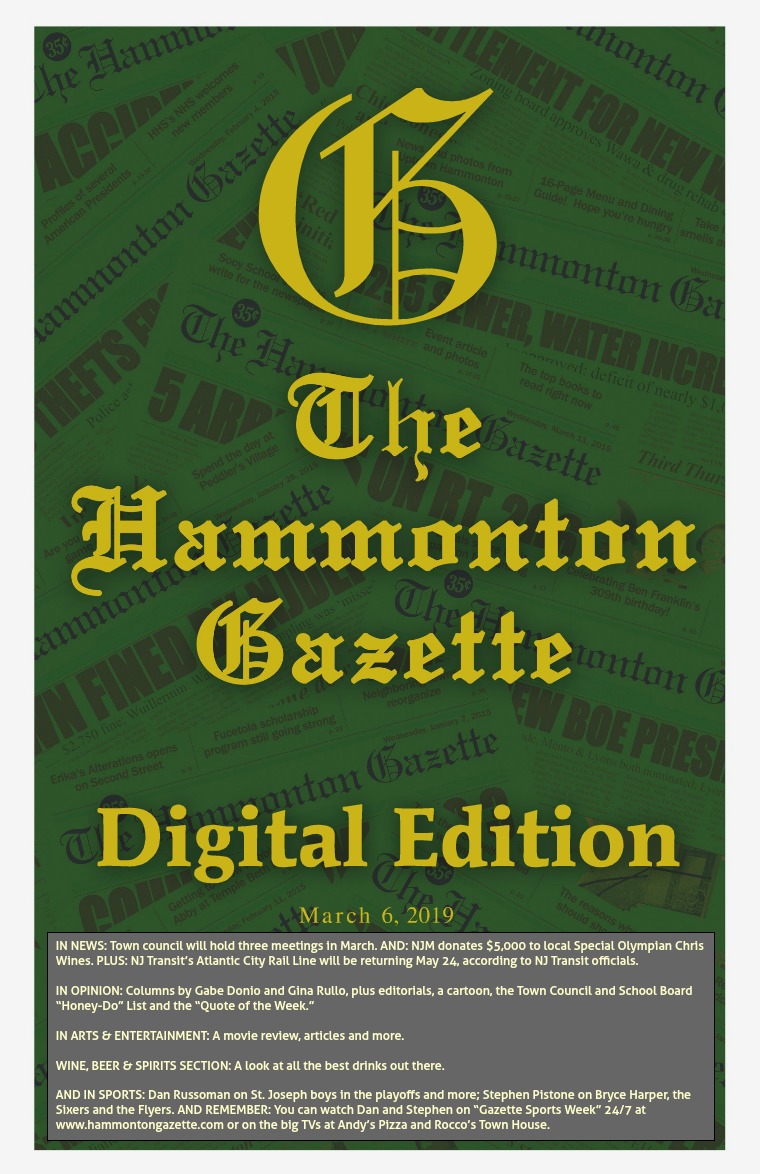 The Hammonton Gazette 03/06/19 Edition