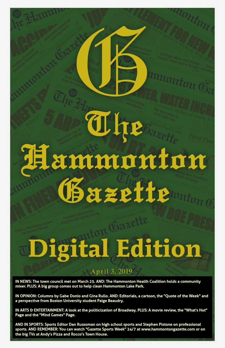 The Hammonton Gazette 04/03/19 Edition
