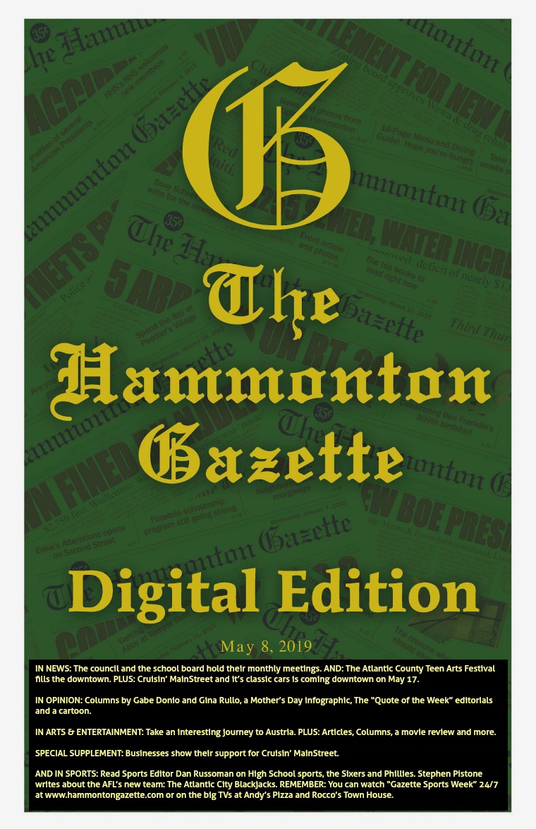 The Hammonton Gazette 05/08/19 Edition