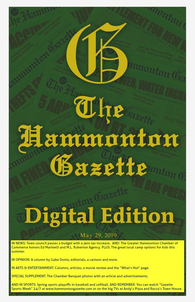 The Hammonton Gazette 05/29/19 Edition