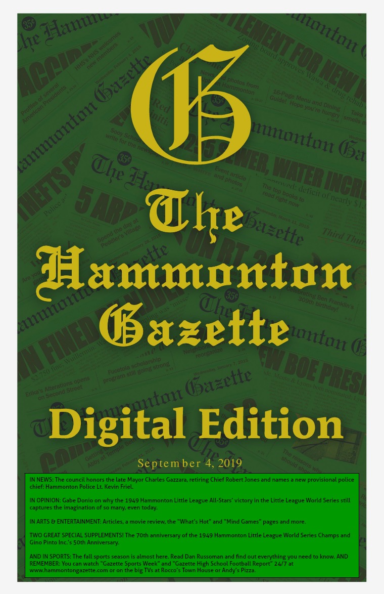 The Hammonton Gazette 09/04/19 Edition