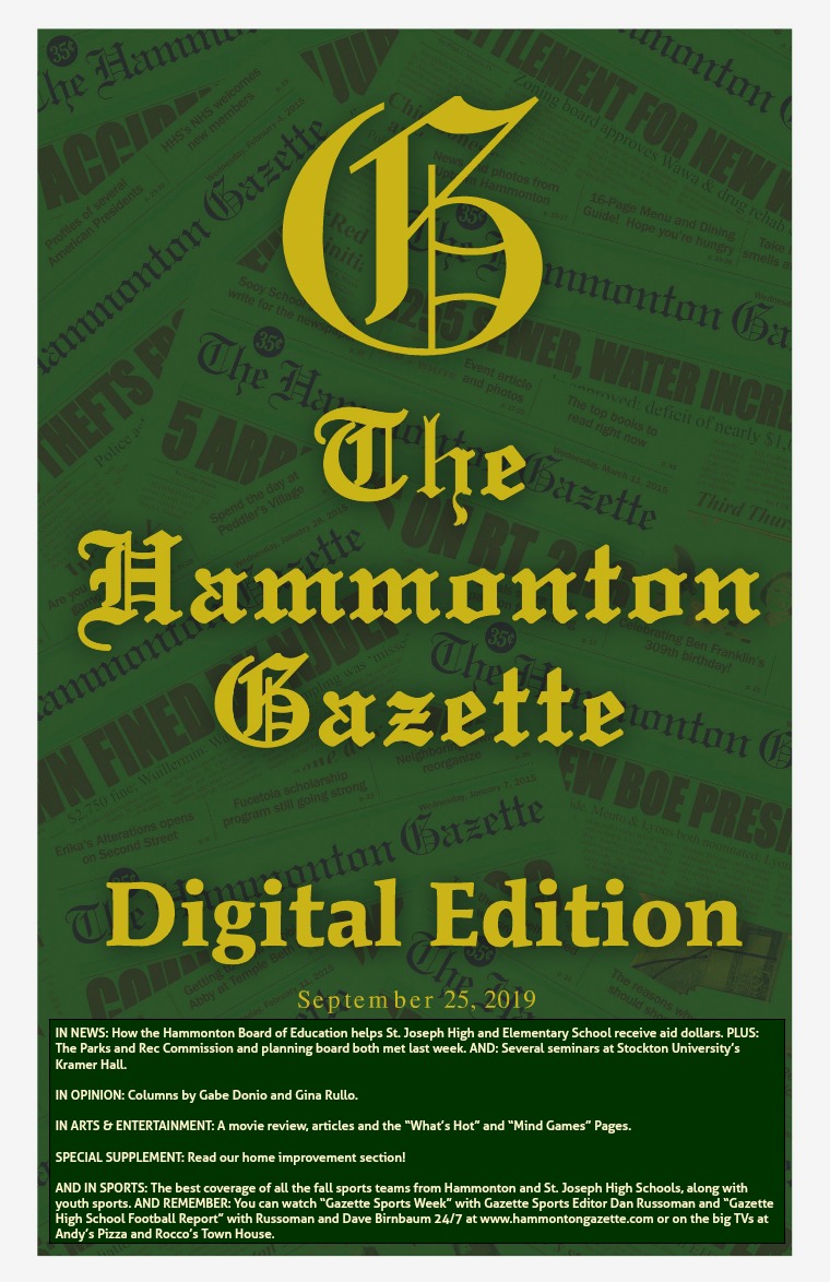 The Hammonton Gazette 09/25/19 Edition