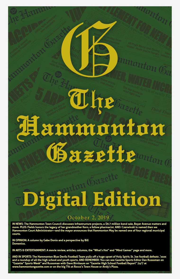 The Hammonton Gazette 10/02/19 Edition