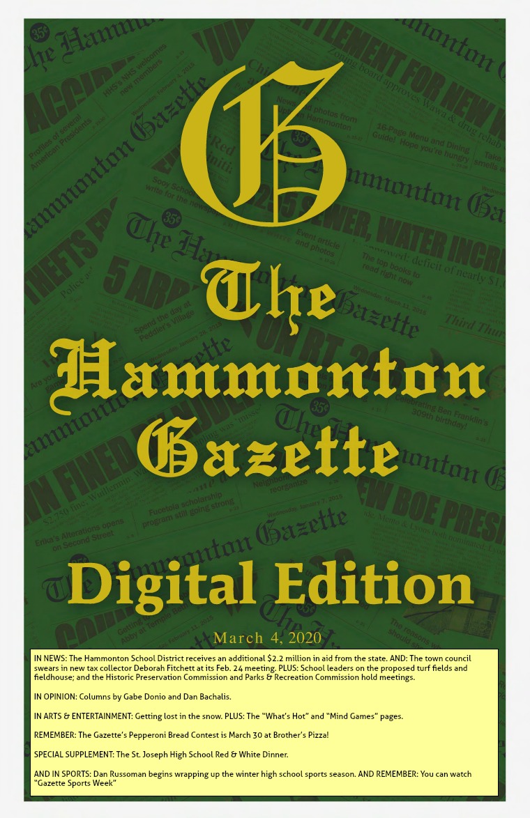 The Hammonton Gazette 03/04/20 Edition