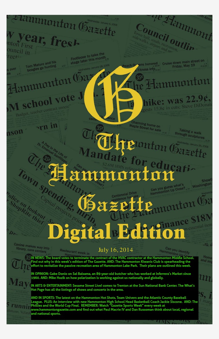 The Hammonton Gazette 071614 Edition
