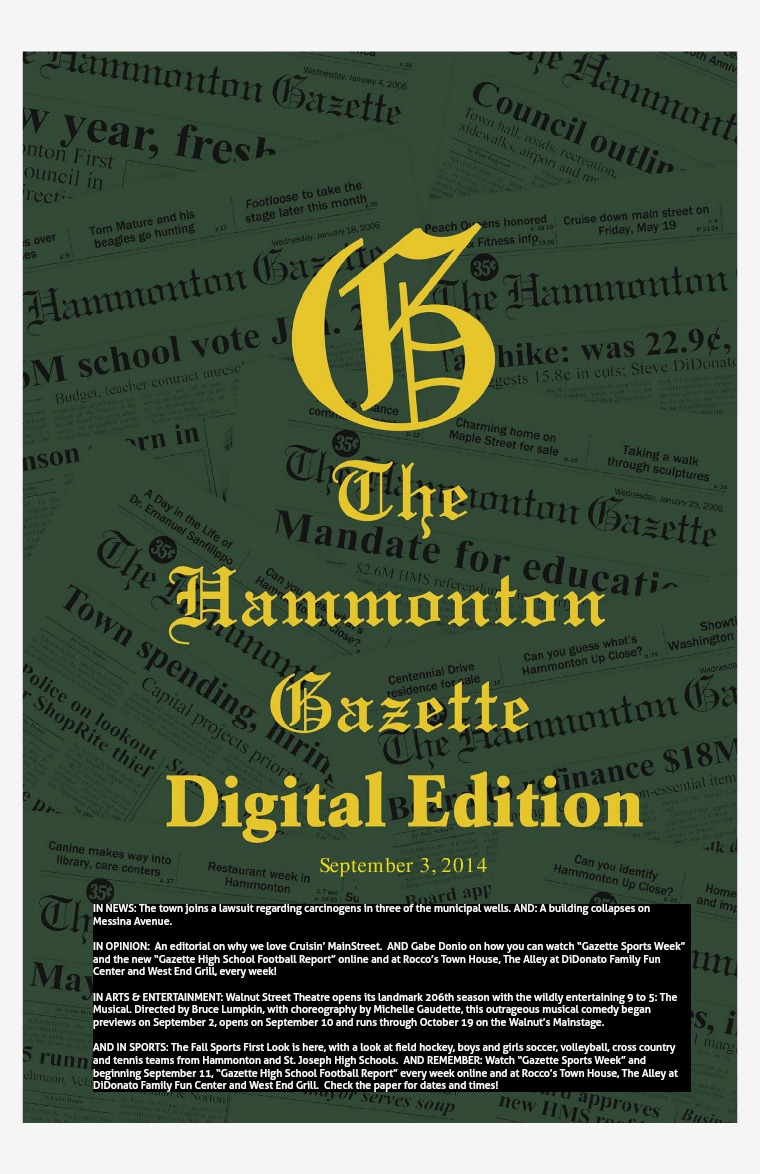 The Hammonton Gazette 09/03/14 Edition