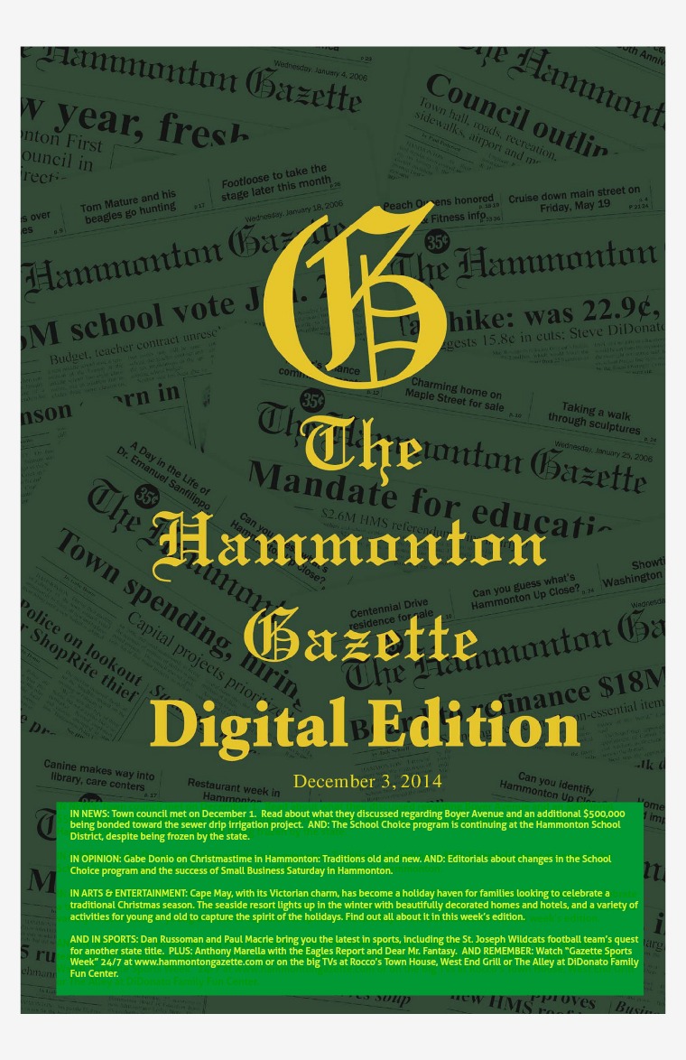 The Hammonton Gazette 12/03/14 Edition