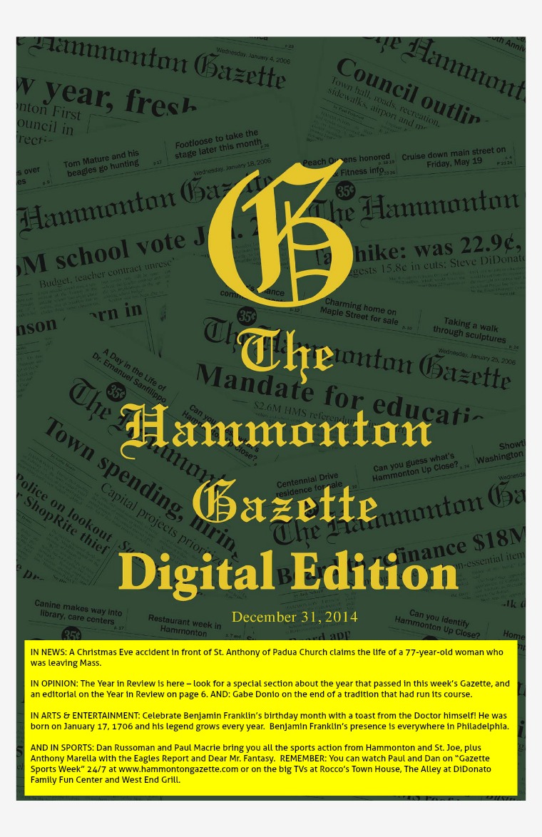 The Hammonton Gazette 12/31/14 Edition