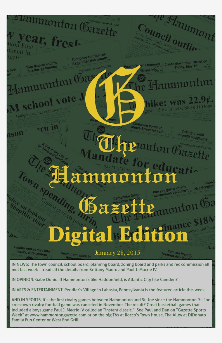 The Hammonton Gazette 01/28/15 Edition
