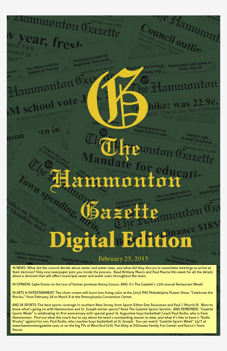 The Hammonton Gazette 02/25/15 Edition