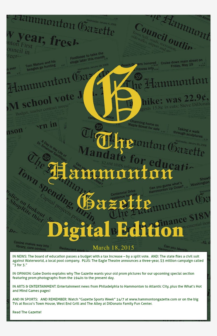 The Hammonton Gazette 03/18/15 Edition