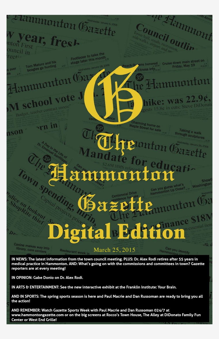 The Hammonton Gazette 03/25/15 Edition